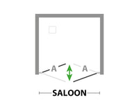 Cabina Doccia a Nicchia in Acrilico 2.2mm con Apertura Saloon Western - Misura: 100 x h185 (AdattabilitÃ  97-102cm)