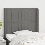 Testiera ad Orecchio Grigio Scuro 93x16x118/128 cm in Tessuto