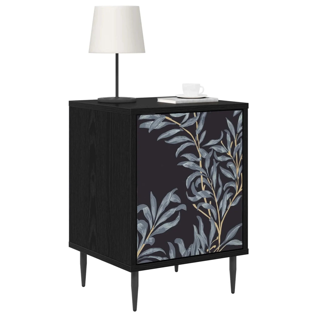Armadio da Notte DOKKUM 2 pz Rovere Nero 36 x 33 x 51 cm 8007246
