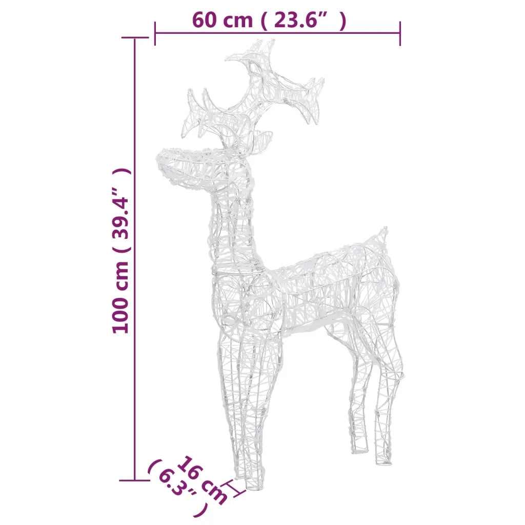 Decorazioni Natalizie Renne 2 pz 60x16x100 cm in Acrilico 3154336