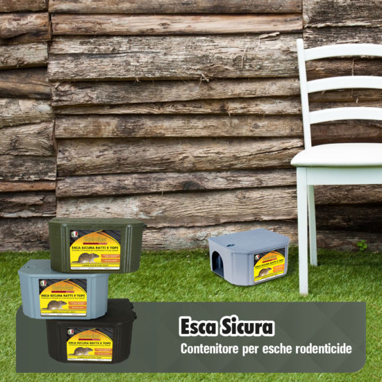 Contenitore esca siura per topi con chiave 2 pezzi