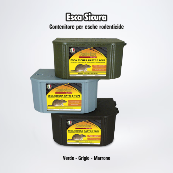 Contenitore esca siura per topi con chiave 2 pezzi