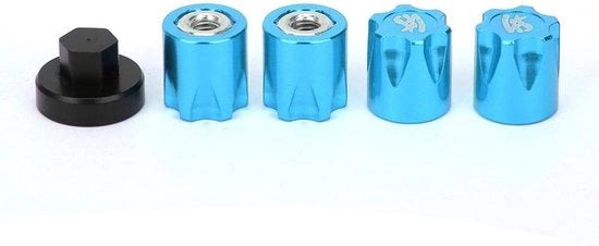 Kit di ruote intermedie RC, 4 pezzi di supporto ruota M4 per crawler (blu)