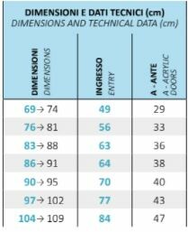 Cabina Doccia a Nicchia in Acrilico 2.2mm con Apertura Soffietto Libro - Misura: 85 x h185 (AdattabilitÃ  83-88cm)