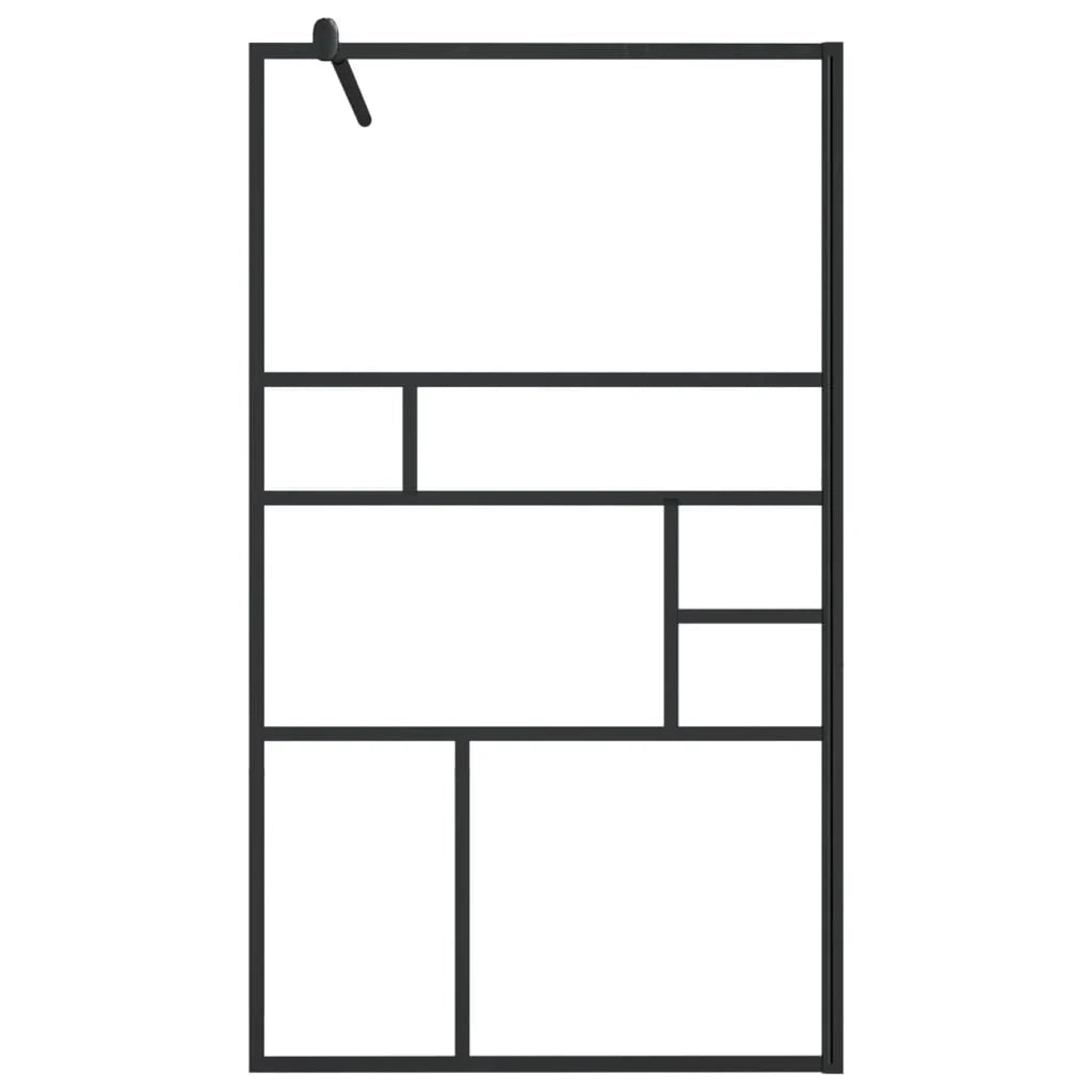 Parete doccia in vetro divisorio per vasca accessorio per il bagno box doccia arredamento per la casa ESG trasparente 90 x 195 cm nero 02_0002141