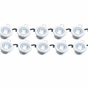 Kit 10 Faretti LED COB bianchi luce fredda 6500k da Incasso a soffitto 3W Orientabili, Foro 45mm Ø52mm, Fascio 30°, Driver 220-240V incluso, IP20