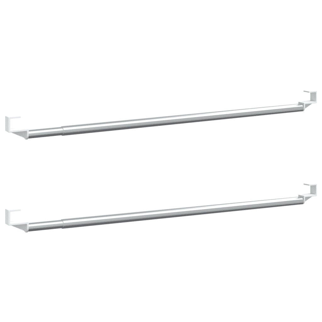 Binari per Tende 2 pz Bianco e Argento 40-60 cm Alluminio CFW9260950