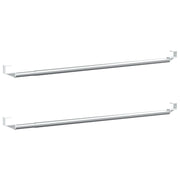 Binari per Tende 2 pz Bianco e Argento 40-60 cm Alluminio CFW9260950