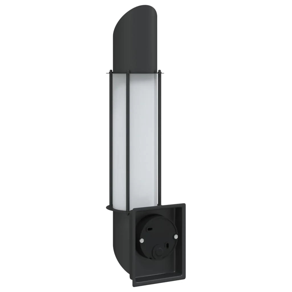 Set di 2 applique da esterno 10,5 x 14 x 48 cm design moderno resistente alle intemperie acciaio inox nero 02_0056607