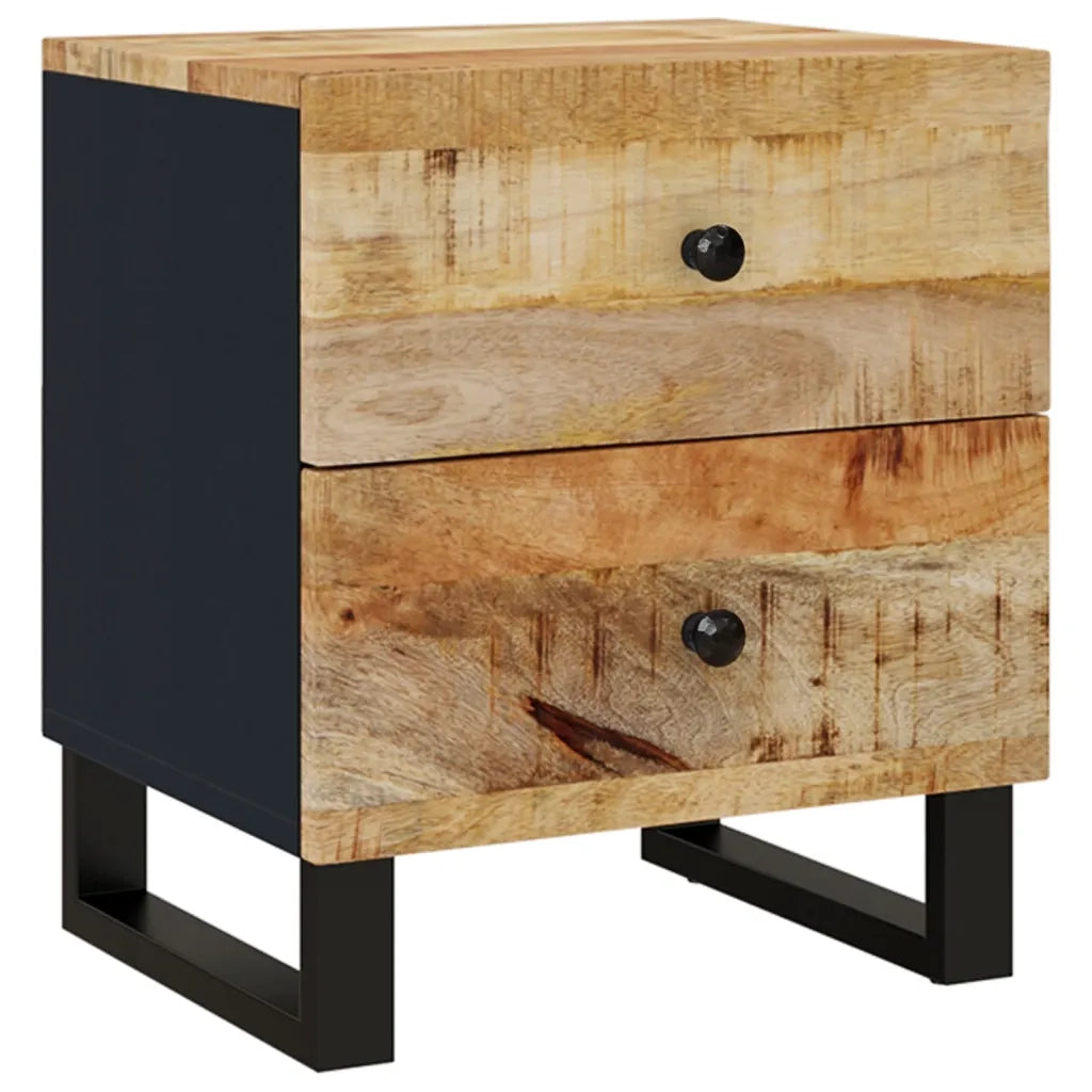 Comodini 2pz 40x33x46 cm in Legno Massello di Mango 345215