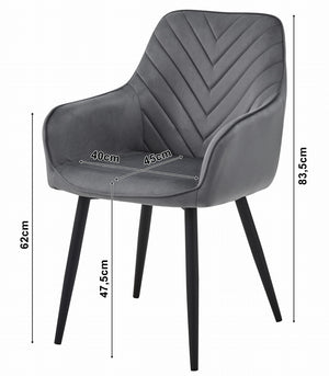 Sedia VALORA WAAV - Elegante velluto beige per soggiorno x 2