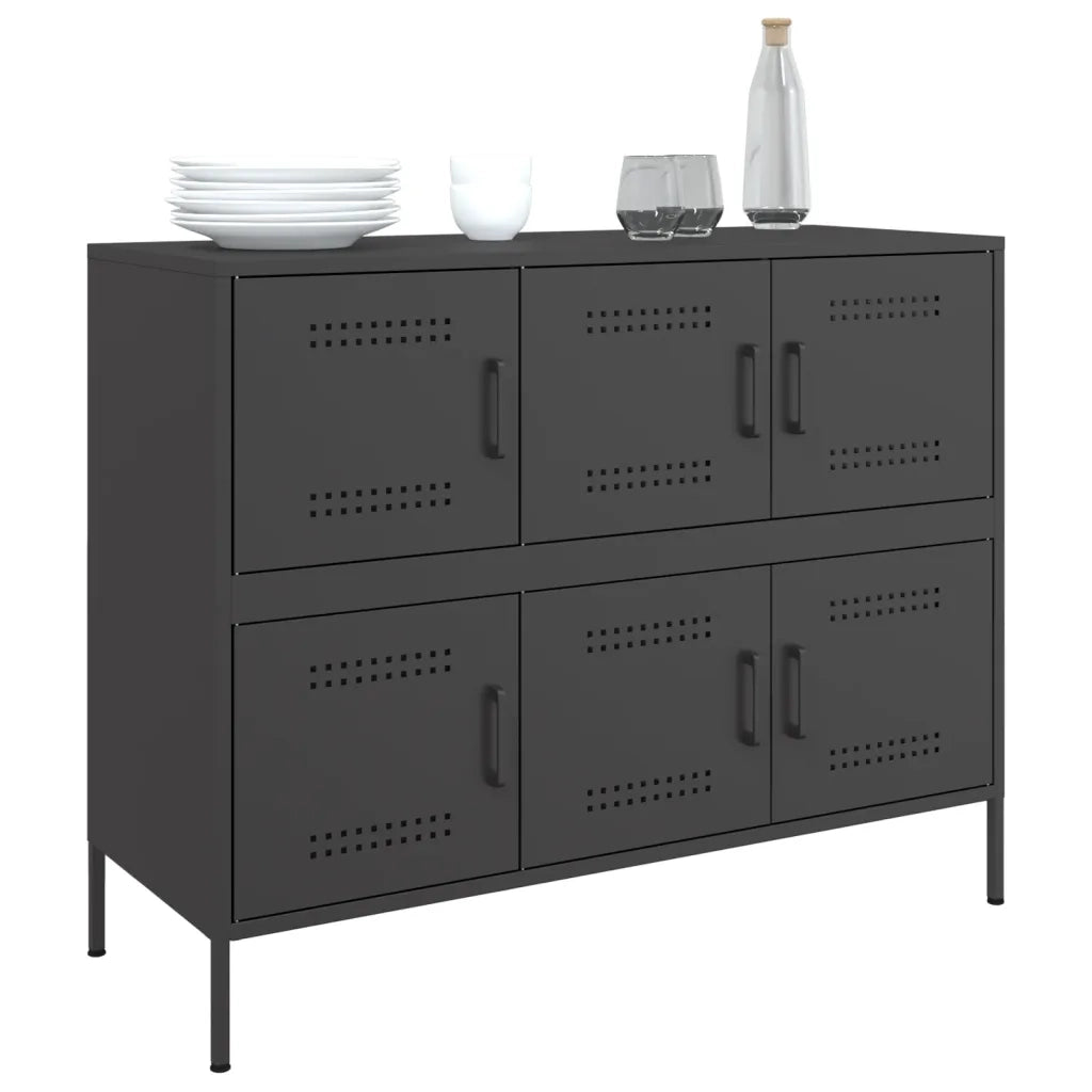 Credenza Nera 100,5x39x79 cm in Acciaio 843096