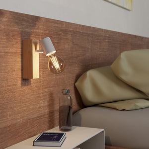 Applique Industrial Townshend 3 1 Luce Legno Marrone E Bianco