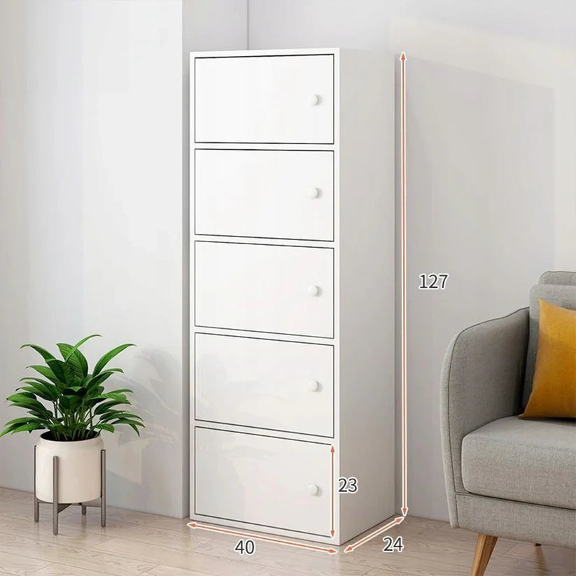 Armadietto Alto Bianco 40x24x127 cm