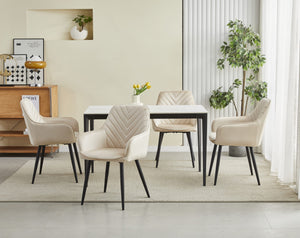 Sedia VALORA WAAV - Elegante velluto beige per soggiorno x 2