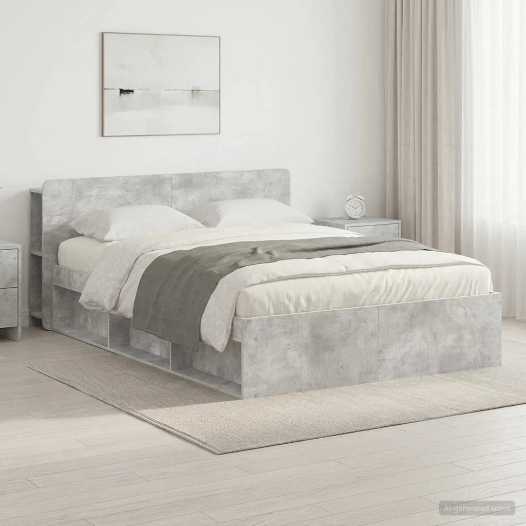 Telaio del letto con storage Grigio Cemento 140 x 200 cm 3433385