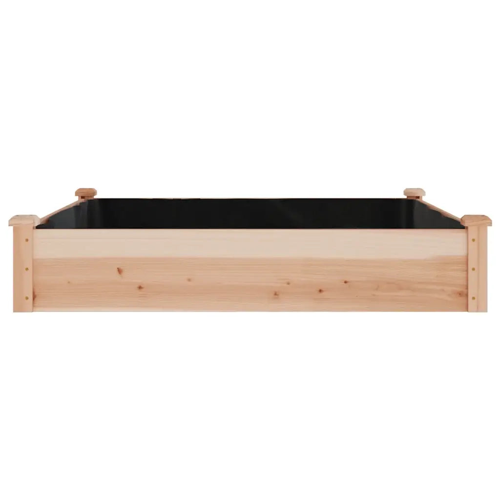 Fioriera Rialzata Giardino-Vaso da Esterno-Supporto per Vaso Fodera 120x120x25cm Massello Abete