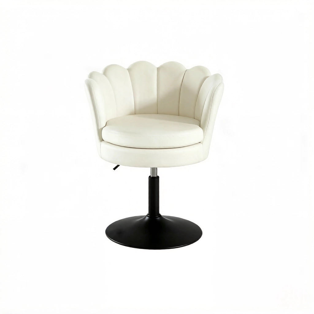 SGABELLO Girevole Regolabile 61,5x65x71-83 cm in Velluto Beige