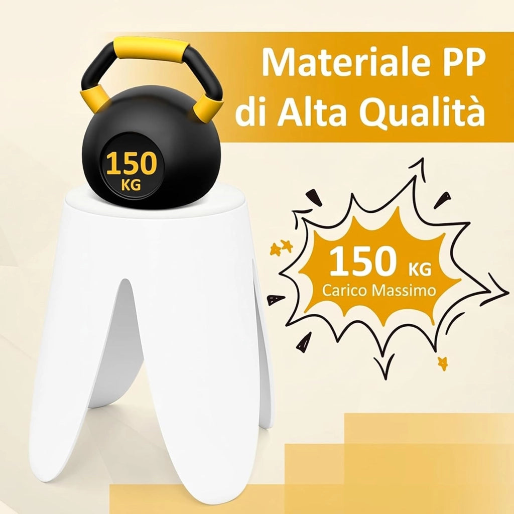 Set di 8 Sgabelli Impilabili, Sgabelli in Plastica, Sedie Portatili Senza Schienale per Scuola, Aula, Studenti, Adulti, Soggiorno, Sala da Pranzo, Casa e Ufficio, Senza Montaggio