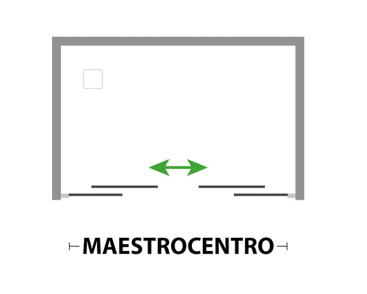 Box Porta Doccia Acrilico 2.2 MM 1 Lato Apertura Centrale Scorrevole Telaio PVC Bianco - Misura 130-140 x 185h 