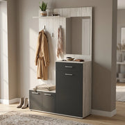 Mobile Ingresso con attaccapanni in Legno Composito cm 115x35x197 - NATHANIEL