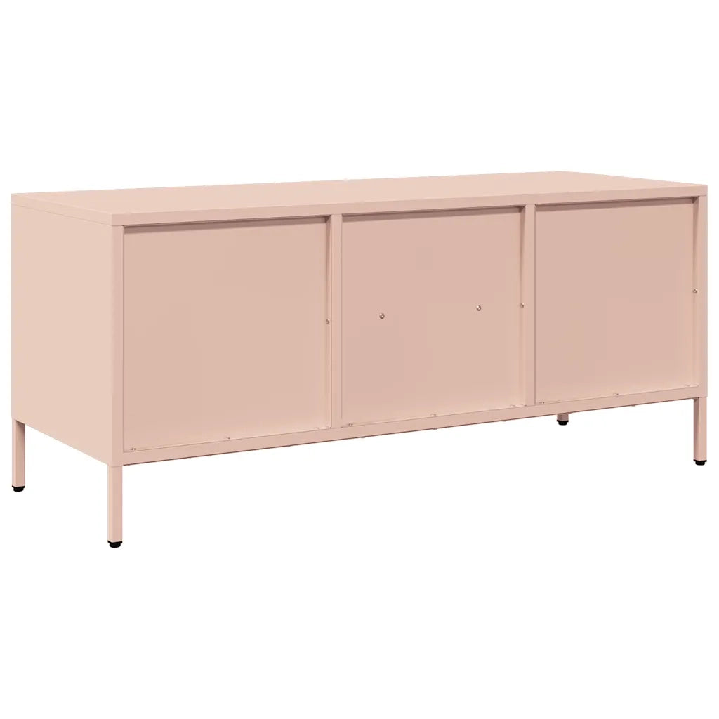 Mobile TV-Credenza per TV-Console TV Rosa 101,5x39x43,5 cm in Acciaio Laminato a Freddo 402599
