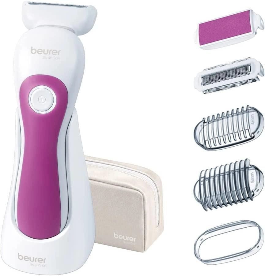 Beurer HL 36 Rasoio elettrico donna bagnato e asciutto 2 velocita' autonomia 60 min luce LED IPX7 colore Bianco Rosa