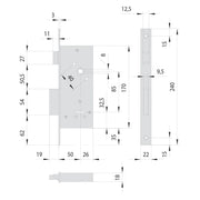 SERRATURA A DOPPIA MAPPA DA INFILARE PER FASCIA PER LEGNO ART. 57211 E 50  - CISA