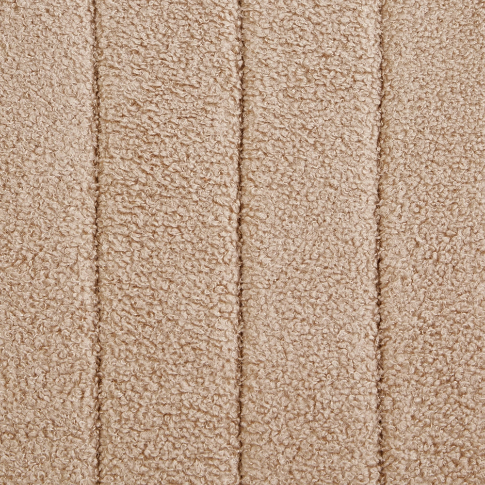 Poltrona a dondolo con rivestimento in bouclé beige gambe in legno di gomma e braccioli Soggiorno Cameretta