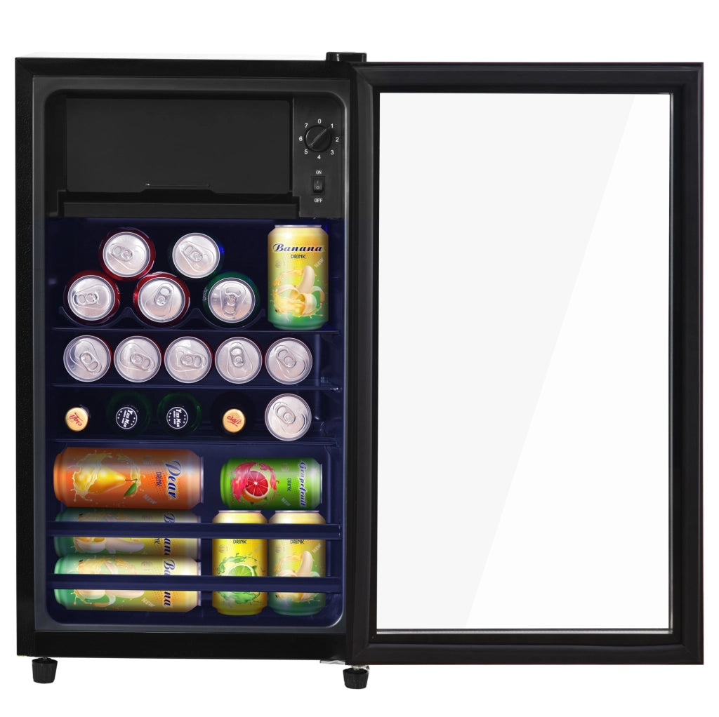 Frigorifero 76 L con congelatore 6 L; nero; acciaio inox