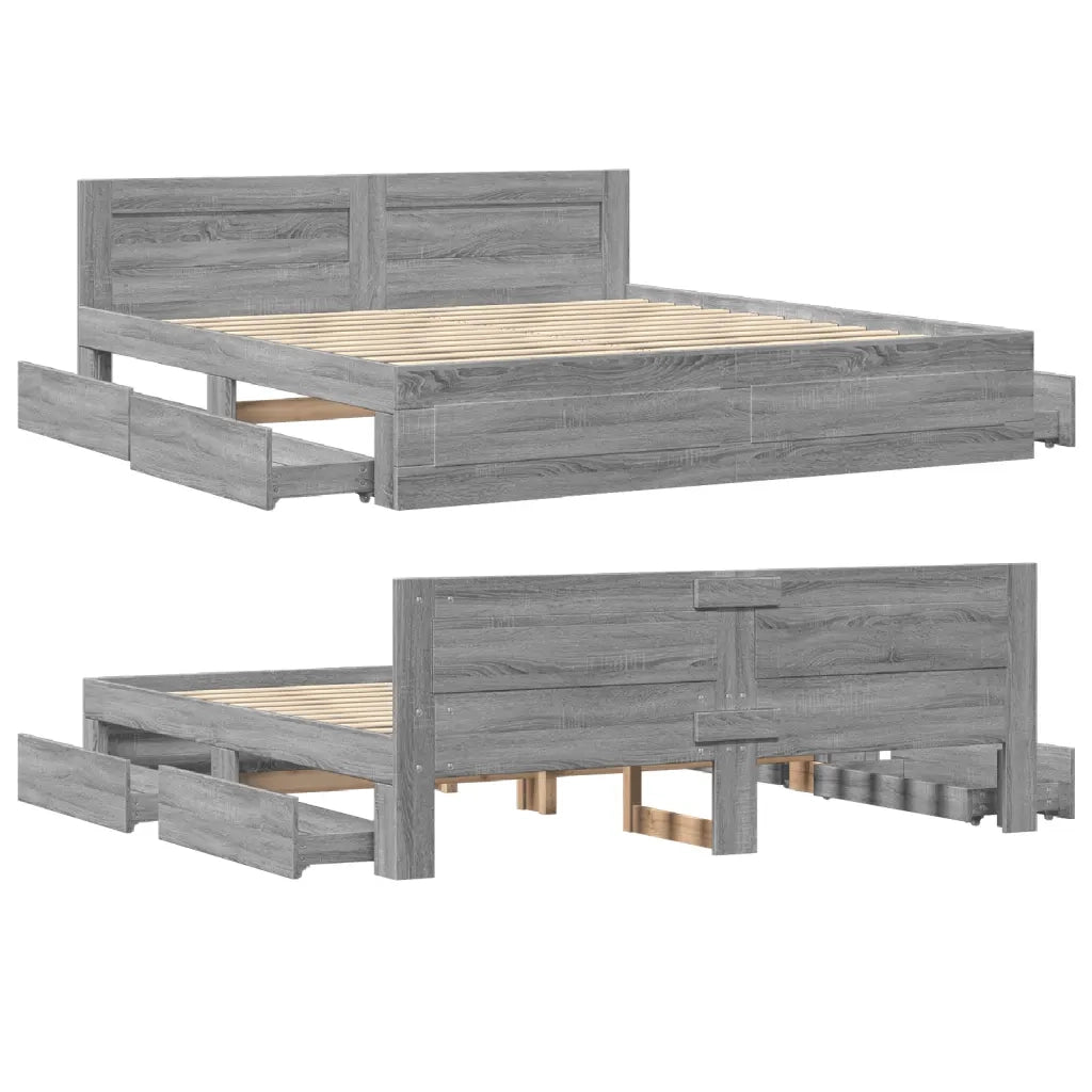 Giroletto Testiera Grigio Sonoma 200x200 cm Legno Multistrato 3295539
