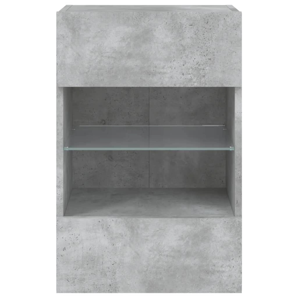 Mobile TV multimediale da parete mensola TV credenza mobile TV sala da pranzo soggiorno camera da letto e luci LED 2 pezzi 40 x 30 x 60,5 cm grigio 02_0029129