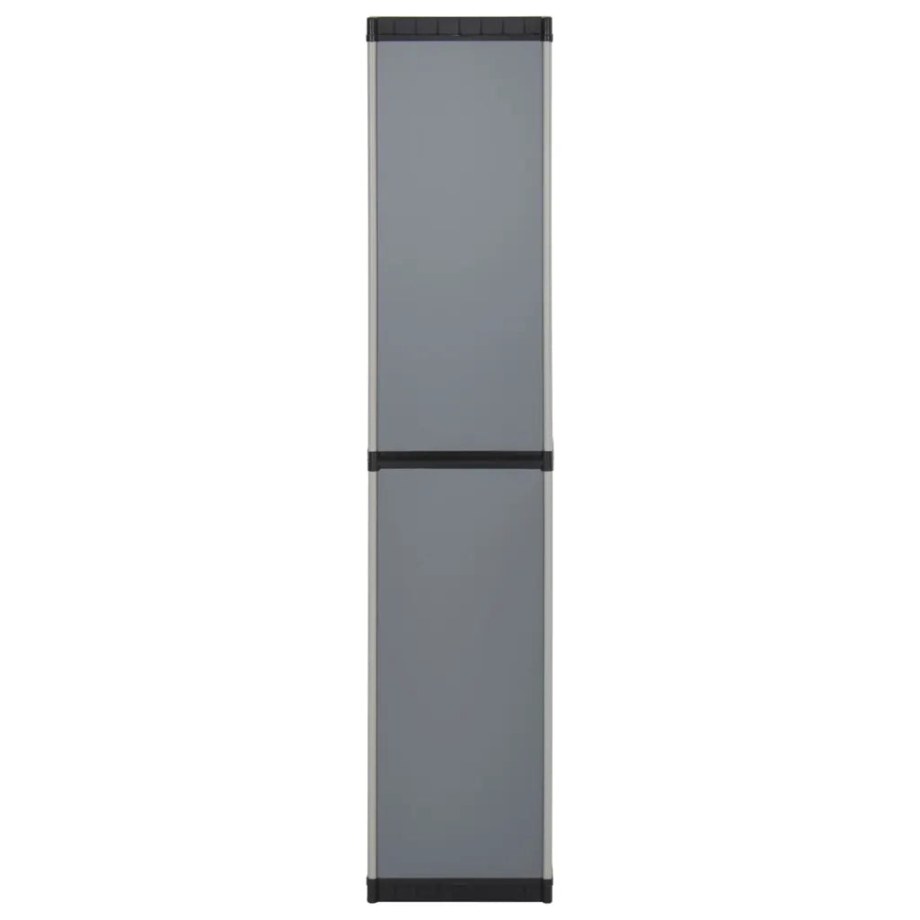 Armadietto da Giardino con 3 Ripiani Grigio e Nero 34x40x168 cm 340985