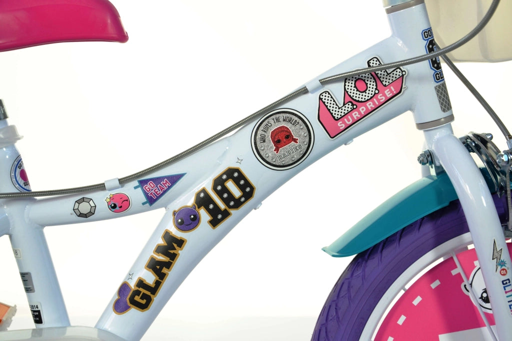 LOL 14", bicicletta per bambini, adatta ad etÃƒÂ  tra i 4 e i 6 anni, per altezza tra 100 e 120 cm, con cestino e po