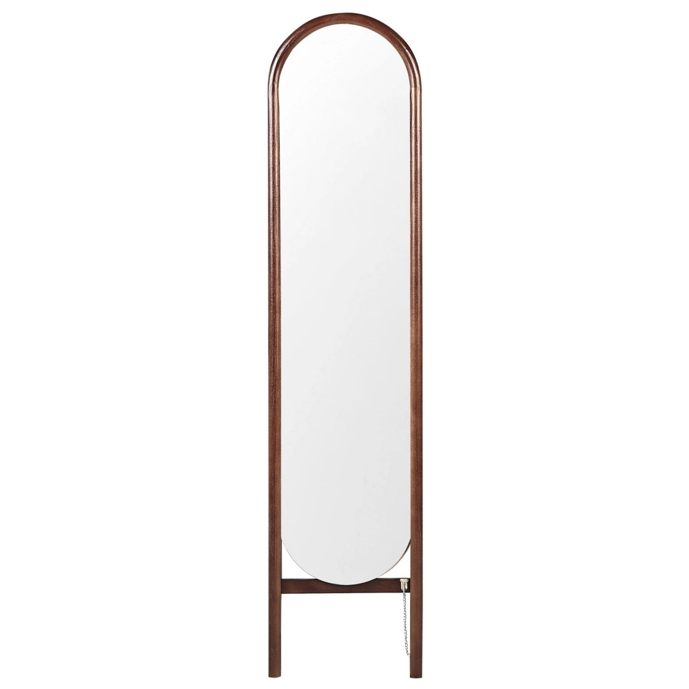 Specchio da terra in vetro e marrone scuro 50 x 150 cm con supporto cornice decorativa design retrò