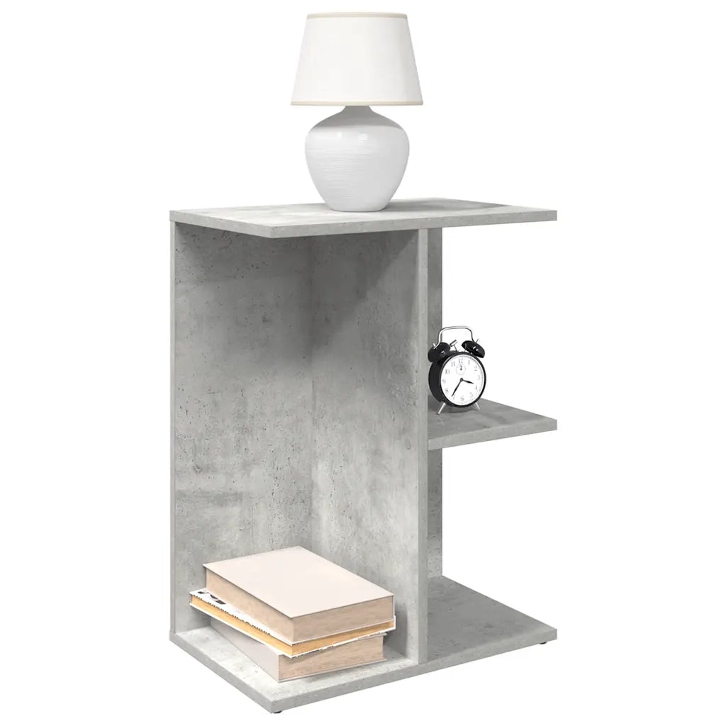 Comodino-Tavolino da notte Grigio Cemento 46,5x29x61 cm in Legno Multistrato