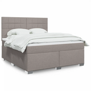 vidaXL Giroletto a Molle con Materasso Tortora 180x200 cm in Tessuto