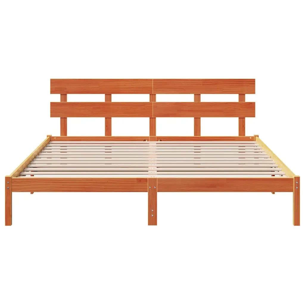 Struttura del letto-Giroletto Marrone 180 x 200 cm Legno massello di pino 412414