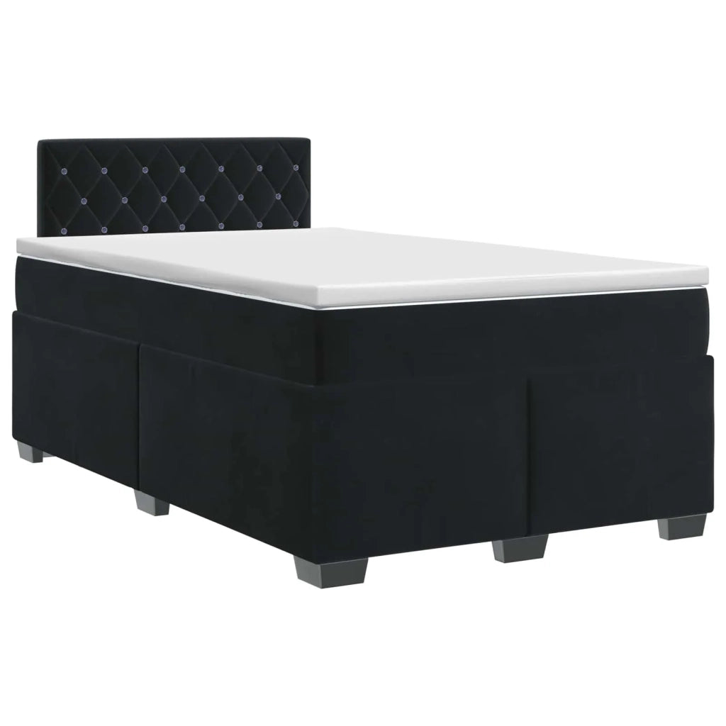 Letto box spring con materasso Nero 120 x 200 cm Velluto 3450688