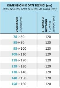 Parete doccia Walk-In in Acrilico 2.2 MM Telaio PVC Bianco - Misura: 128-130 x 185h 