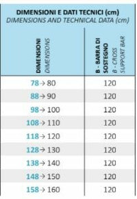 Parete doccia Walk-In in Acrilico 2.2 MM Telaio PVC Bianco - Misura: 158-160 x 185h 