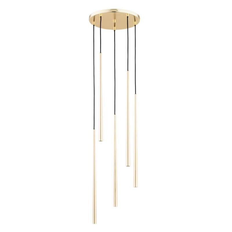 Lampadario CARMEN Alfa ottone 5 luci tubi G9 Ø30cm