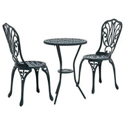 Set Bistro da Giardino 3 pz | Set Salotto da Giardino Verde Alluminio