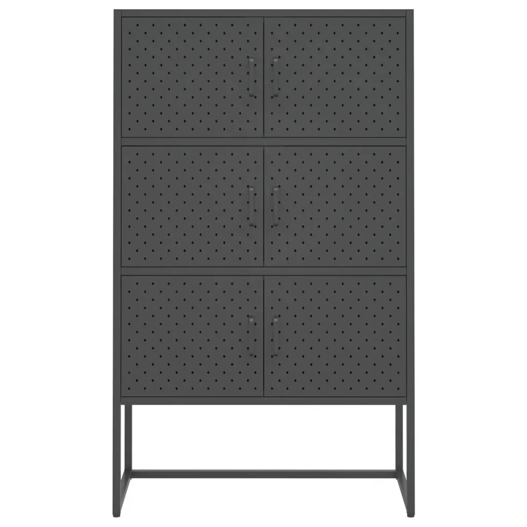 Credenza Alta Antracite 80x35x135 cm in Acciaio 335879