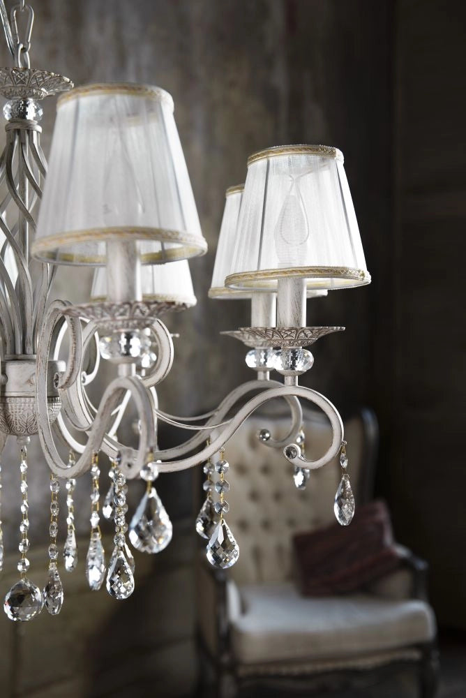 Lampadario classico Grace bianco 8xE14 Maytoni ARM247-08-G