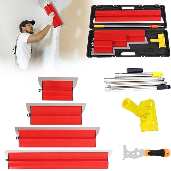 Set di Spatole Professionale - 9 Tipi di Utensili da Cucina - Spatola Multifunzionale - Manico Telescopio - Spatola per Pulire Pareti e Soffitti - Finitura di Alta Qualità - Spatola Piana