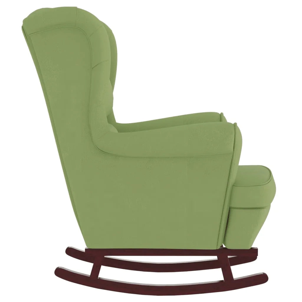Sedia a dondolo con schienale alto in velluto verde chiaro CFW5210339