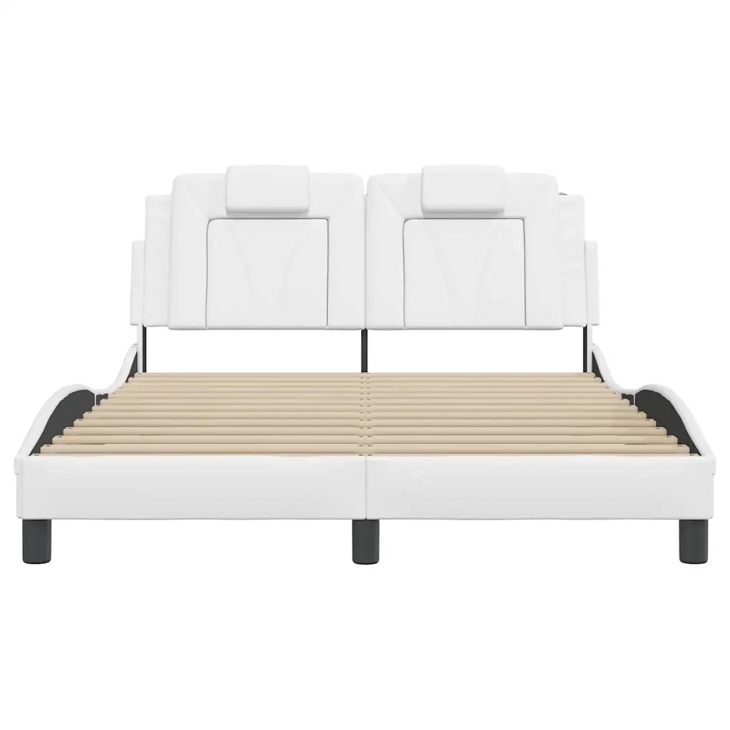 Giroletto Viana senza Materasso Bianco 140x200 cm in Similpelle 3208097