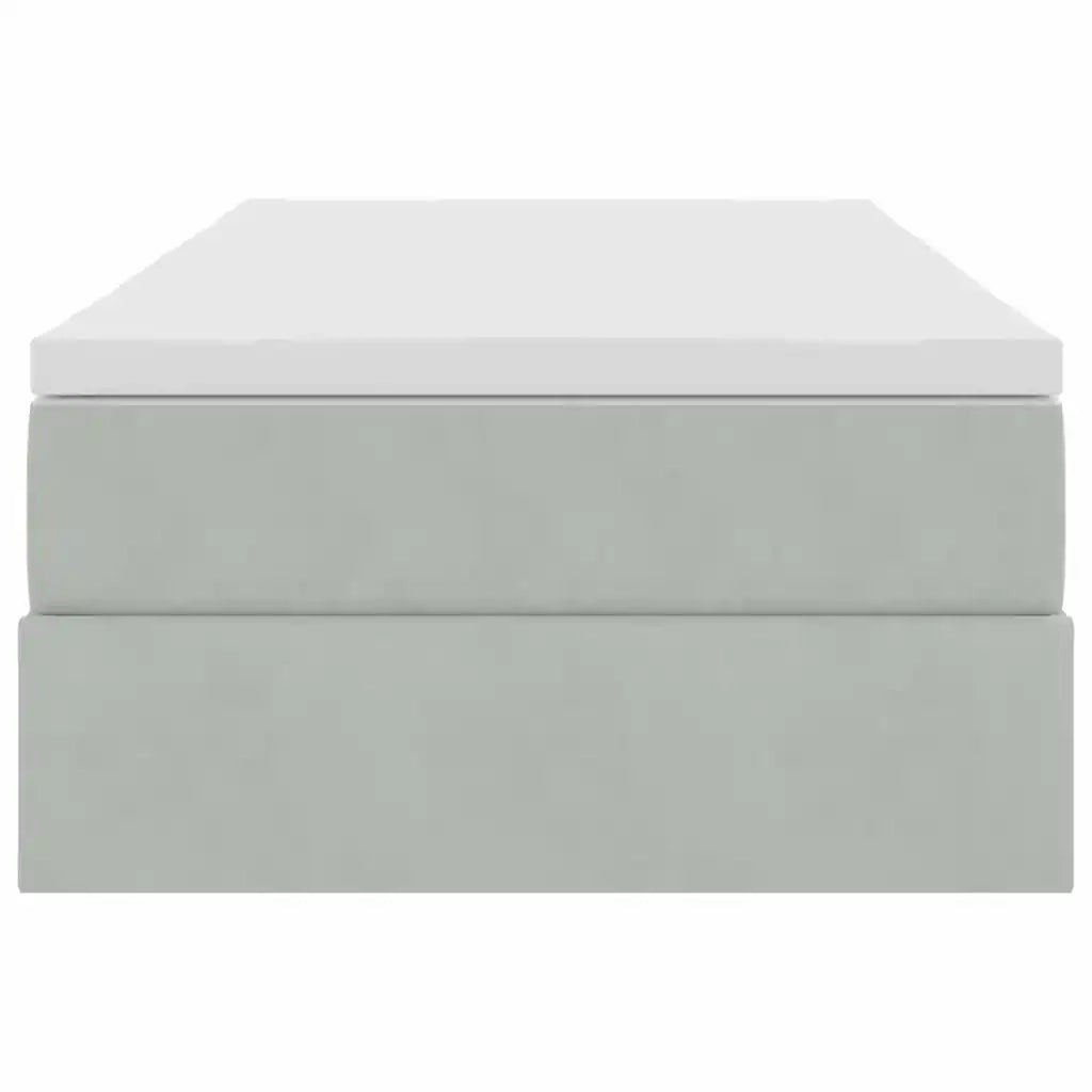 Letto con contenitore e materasso Grigio chiaro 100 x 200 cm