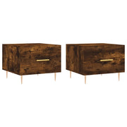 2 pz Tavolini salotto | Tavolino da caff¨¨ | Tavolino da Soggiorno Rovere Fumo 50x50x40cm Legno Multistrato